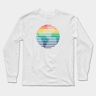 Rainbow Earth Minimalist Long Sleeve T-Shirt